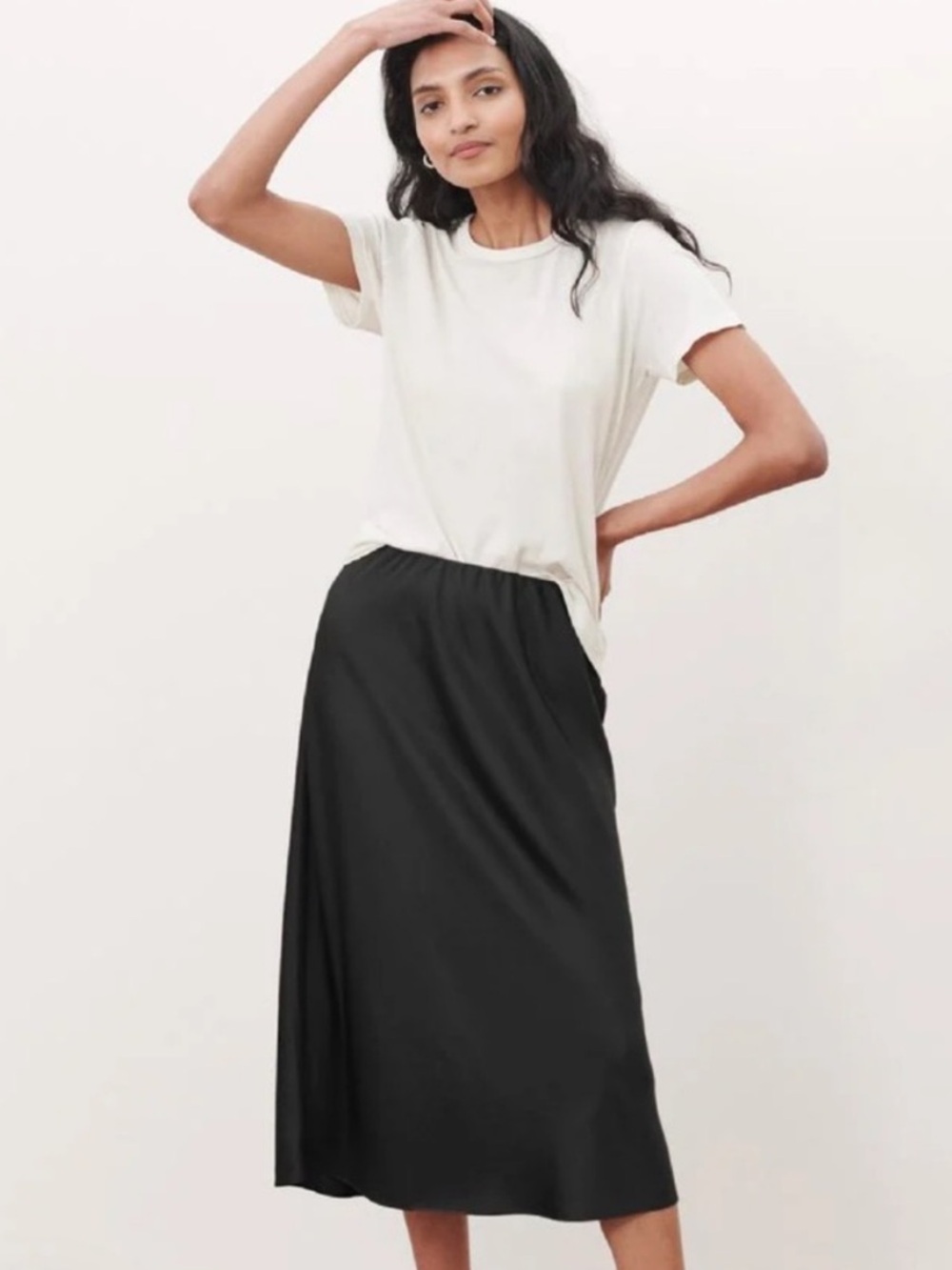 Jenni Kayne Black Midi Slip Skirt - XS *flawed*